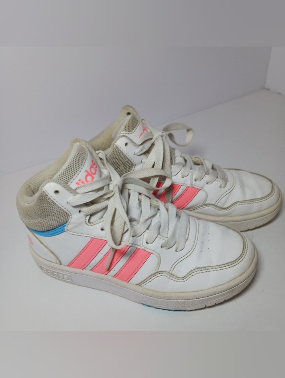 Adidas Kids Hoops Mid 3.0 Shoes Size 1.5 Acid Red GW6110